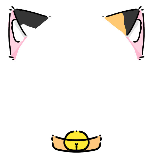 orange collar calico cat ears Decoration
